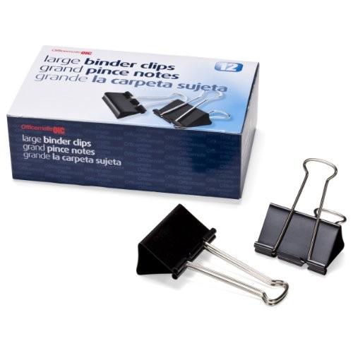 

Klip | Officemate Large Binder Clips, 2 Inch Wide, 1 Inch Capacity, Box Of 12