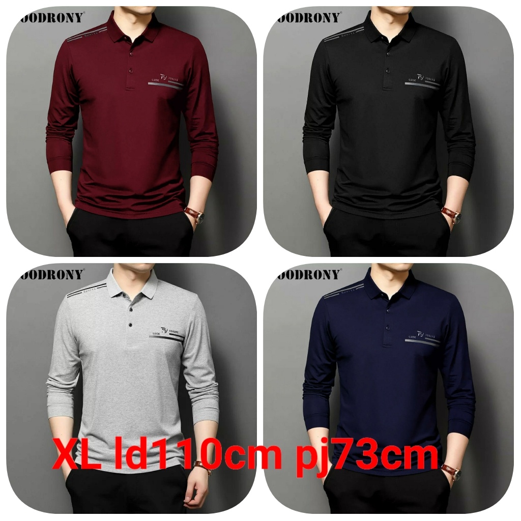 Atasan Baju Kaos Krah Wangky Pria Lengan Panjang Follow Size M-L &amp; XL NT