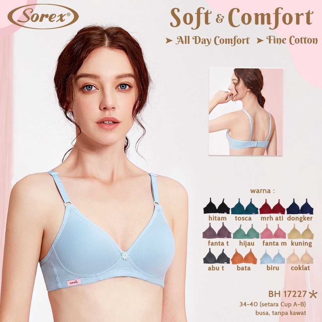 BH Sorex 17227 Bra Busa Tanpa Kawat 34-40 Termurah Terlaris