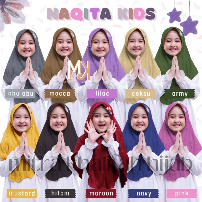 JILBAB ANAK STRAWBERRY FULL PLISKET/ BERGO INSTAN ANAK FULL PLISKET/ KHIMAR PLISKET