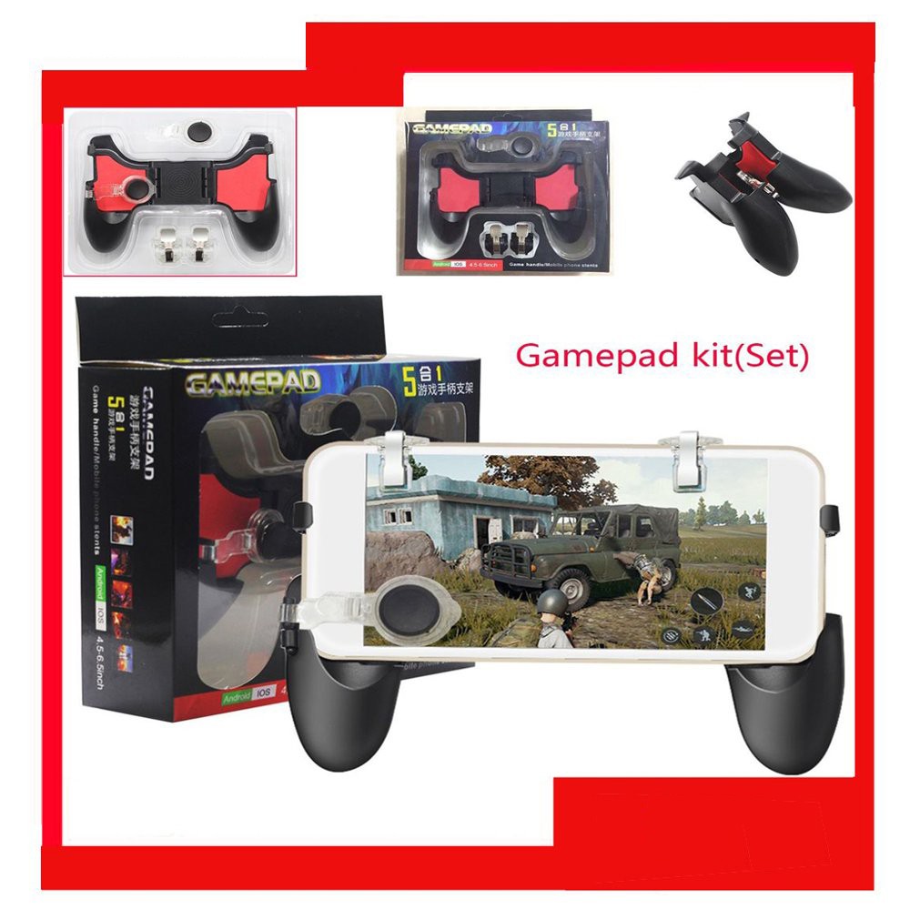 Gamepad 5 IN 1 - Gamepad + R1L1 + Joystick analog - FPS Game Build In Complete - Chicken Dinner