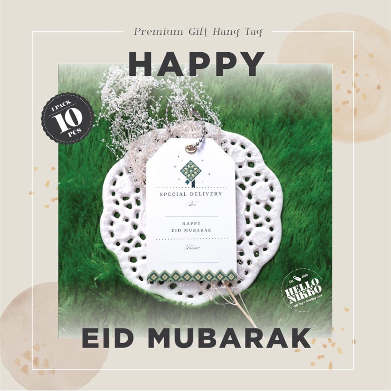 

Eid Mubarak Gift tag - Hang tag kartu ucapan kado sticker hampers parcel box dus ultah natal christmas cny ramadan lebaran