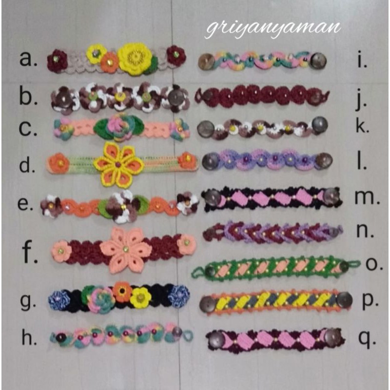 Tali Penghubung Masker / Konektor Masker Hijab Rajut / Konektor Hijab New Normal / Bisa Pilih motif