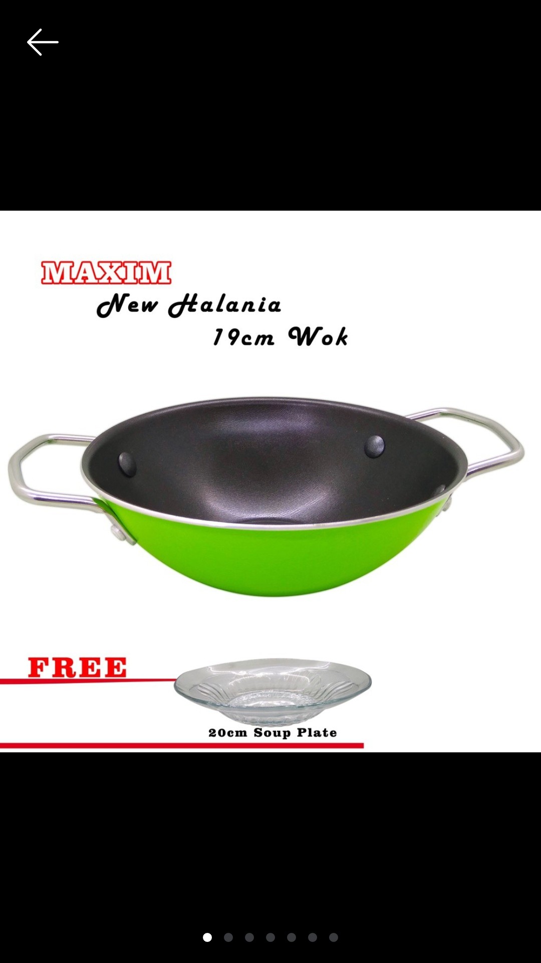 Maxim New Halania Mie Wok 19cm +piring / Panci Mie + Piring / Wajan Mini