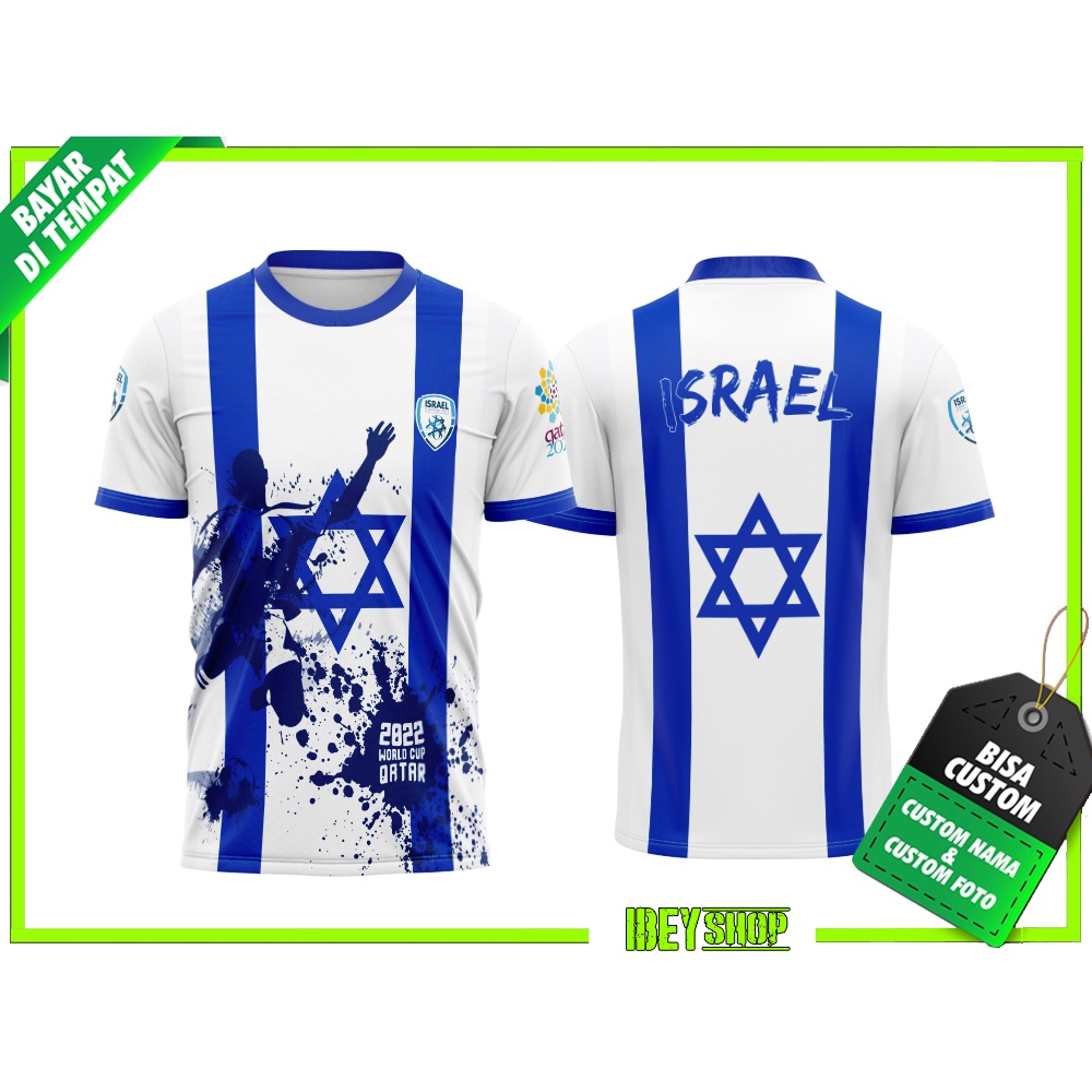 Kaos PIALA DUNIA 2022 Baju ISRAEL Full Print Custom