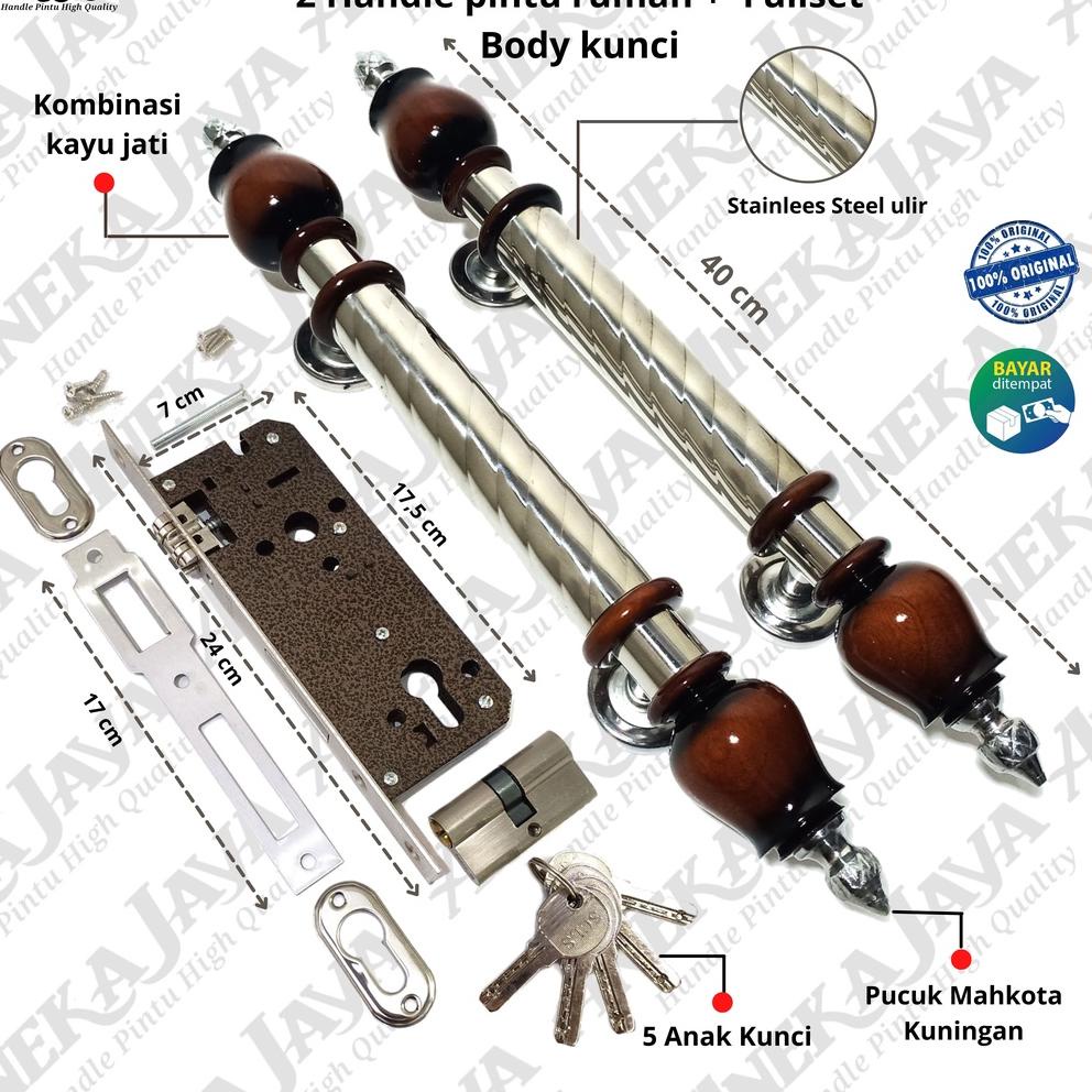 [Art. 97] Satu Set kunci 2 Gagang pintu rumah 50 cm / Gagang pintu rumah / pegangan pintu set stainl