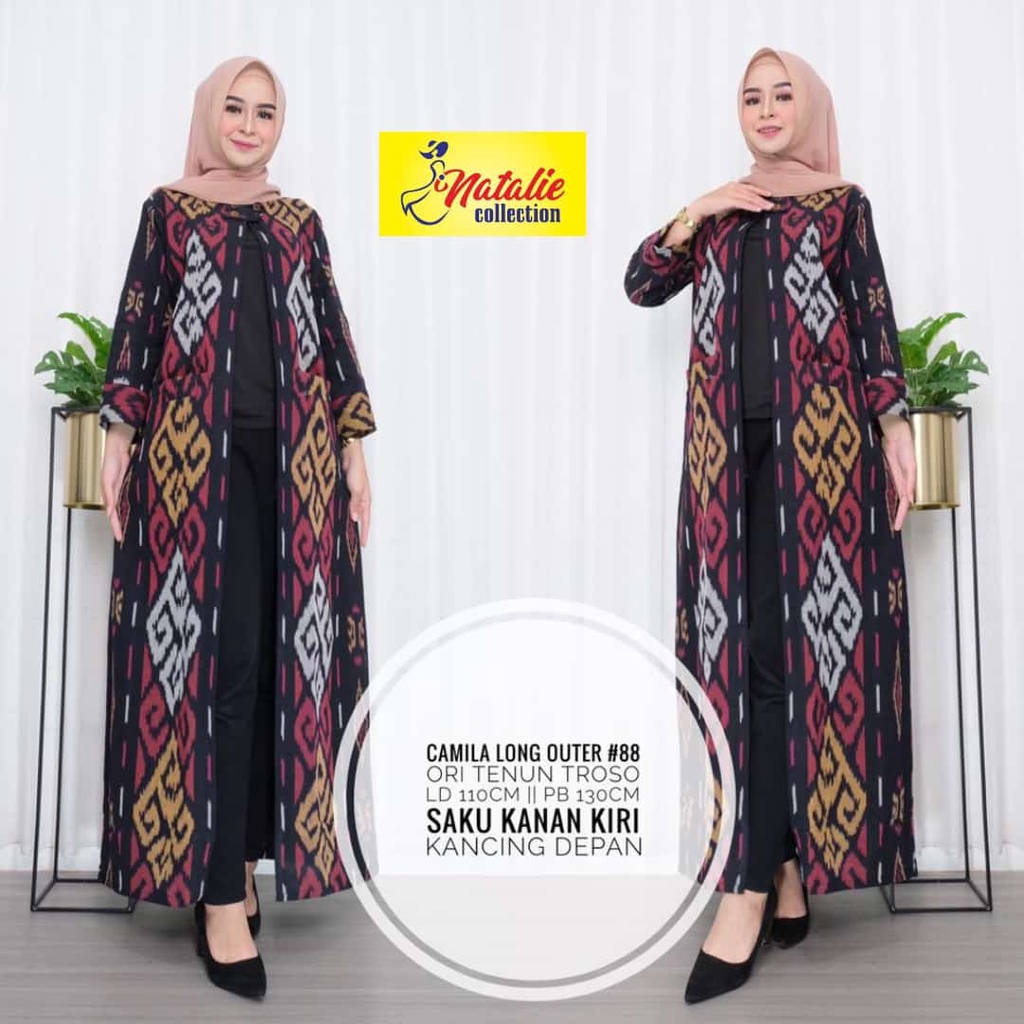 Outer Batik Tenun Wanita by Butik Batik Solo Bahan Batik Tenun kode CAMILA OUTER TENUN 3