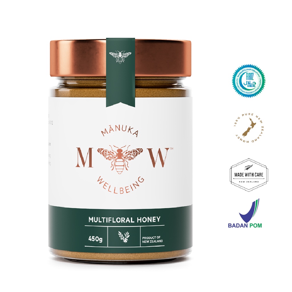 

Manukawellbeing Madu Multifloral 450 Gram Premium New Zealand Halal