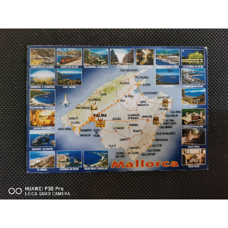 

kartu pos peta spanyol/spain map postcard