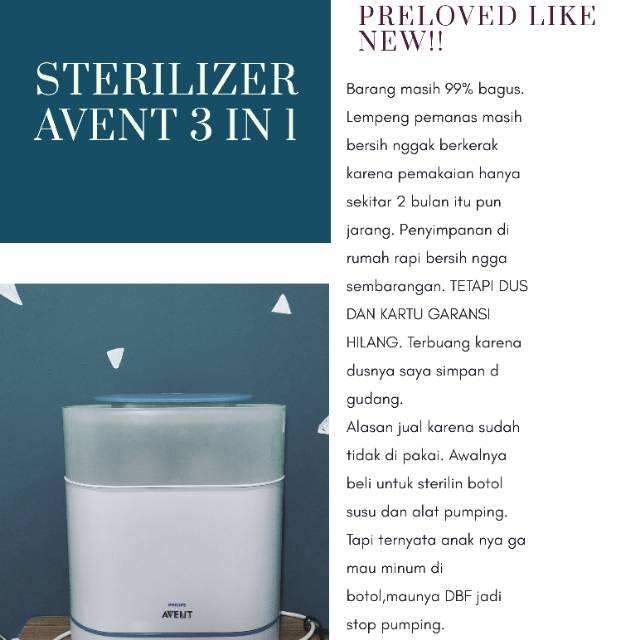 STERILIZER PHILIPS AVENT 3 IN 1