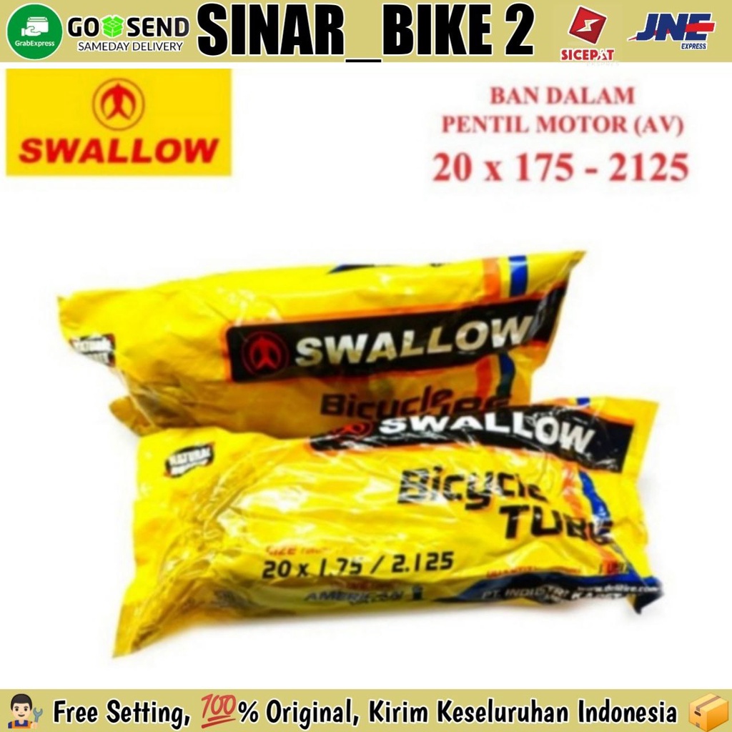 Swallow Ban Dalam Sepeda 20 x 1.75 2.125 Ban Dalem Sepeda 20 175 2125