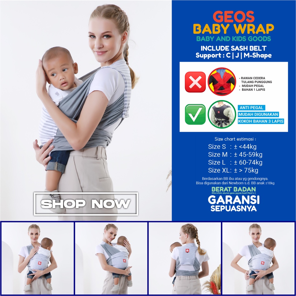 Gendongan Bayi Depan Gendongan Bayi Samping Praktis Anti Pegal Cimo Original-MIS-TRIP