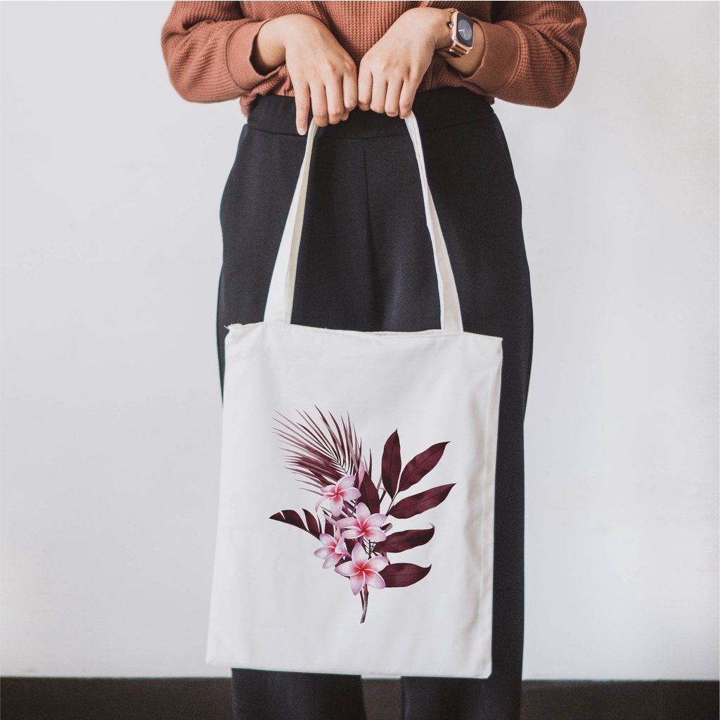 Sevine Tote Bag Resleting Tas Wanita Totebag Custom Tropical Aesthetic Series - TL