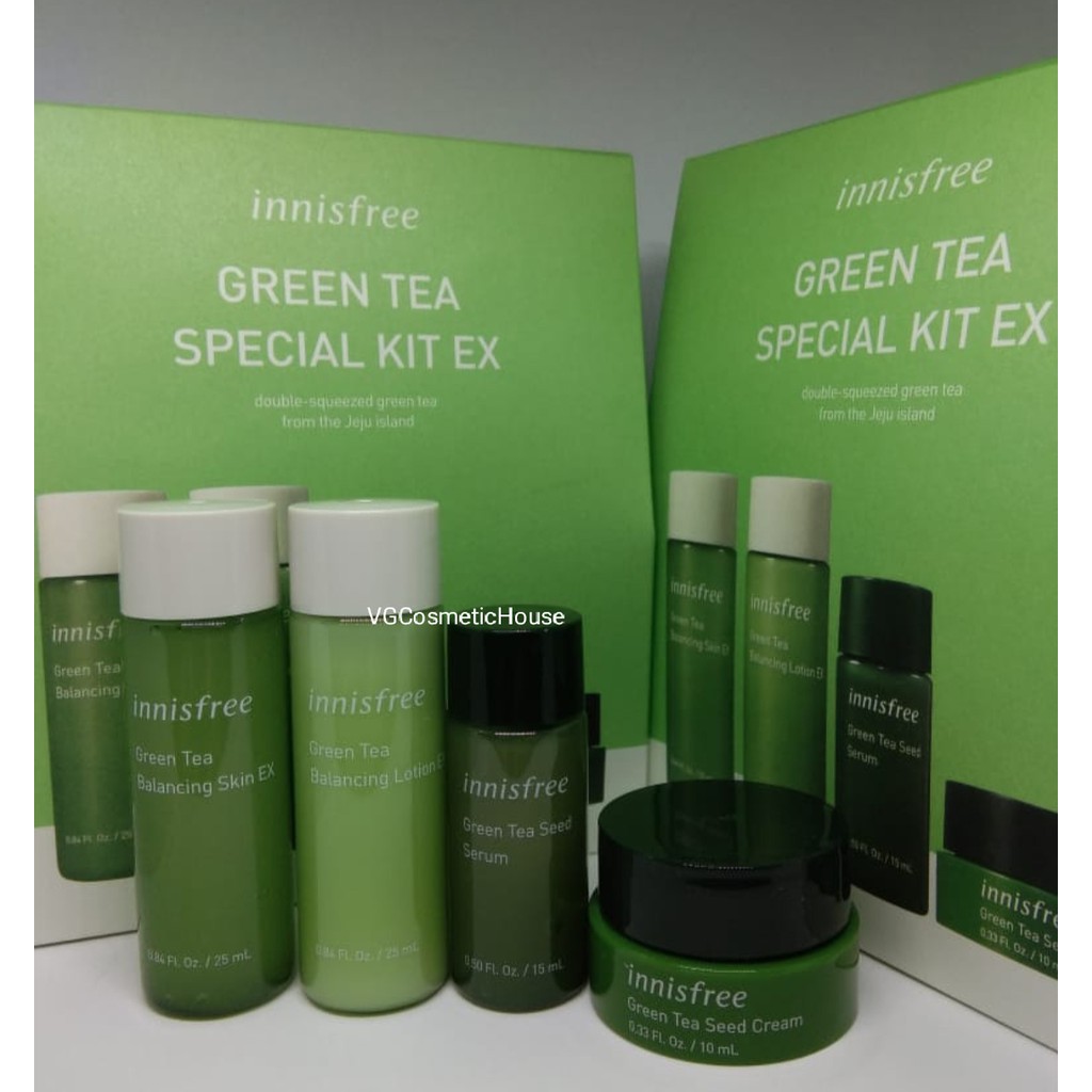 Innisfree Green Tea Special Kit Ex 4 Items Double Squeezed Indonesia