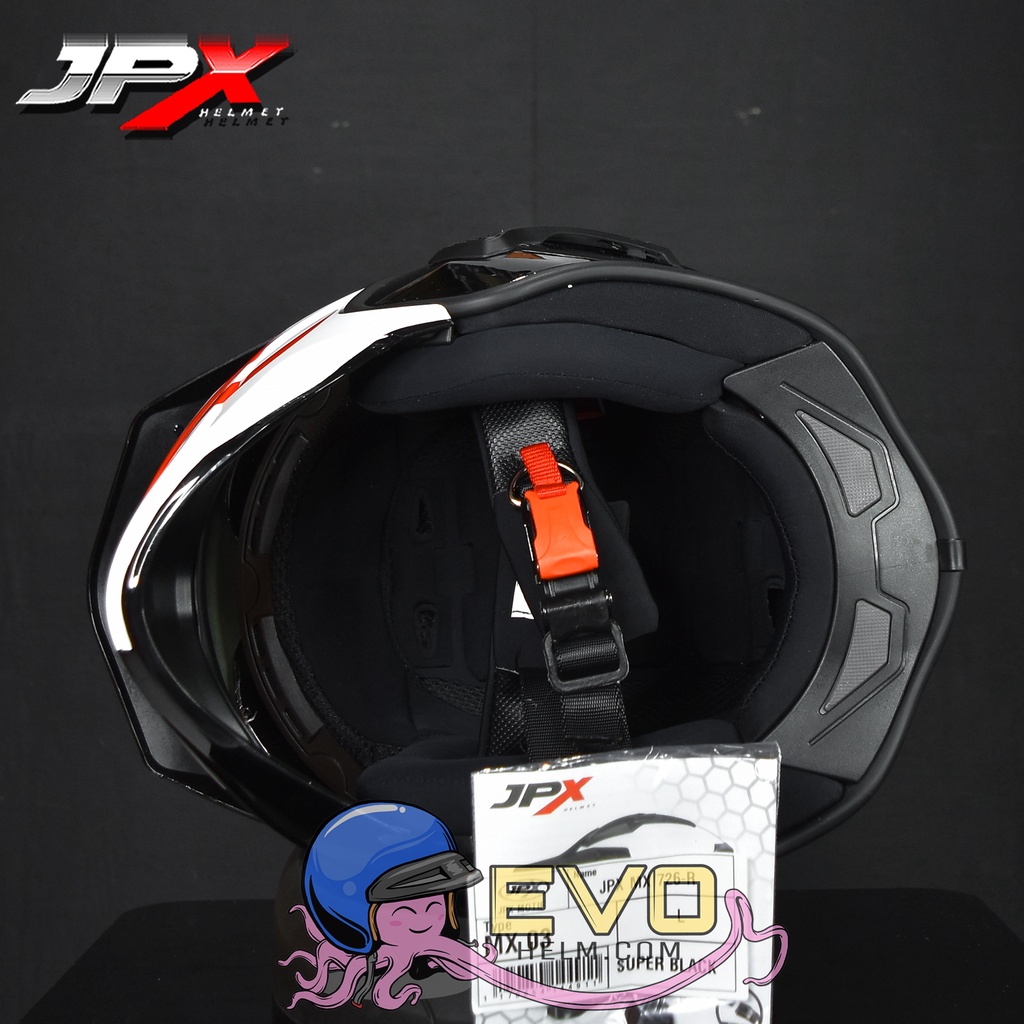 HELM JPX MX726R MOTIF R-03 WOLF SUPERBLACK ORIGINAL JPX MX 726R - ONGKIR TERMURAH 2KG