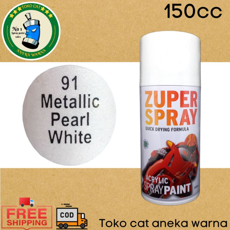 cat semprot 150cc metallic metalik pearl white zuper spray produk dari rj london spray paint pilox pilok