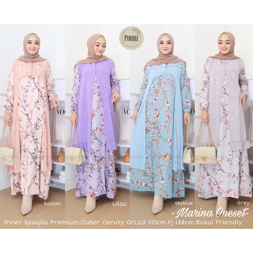 GAMIS ONE SET SPASSY TERBARU INNER DAN OUTER - MARINA ONE SET BY PIROOZ