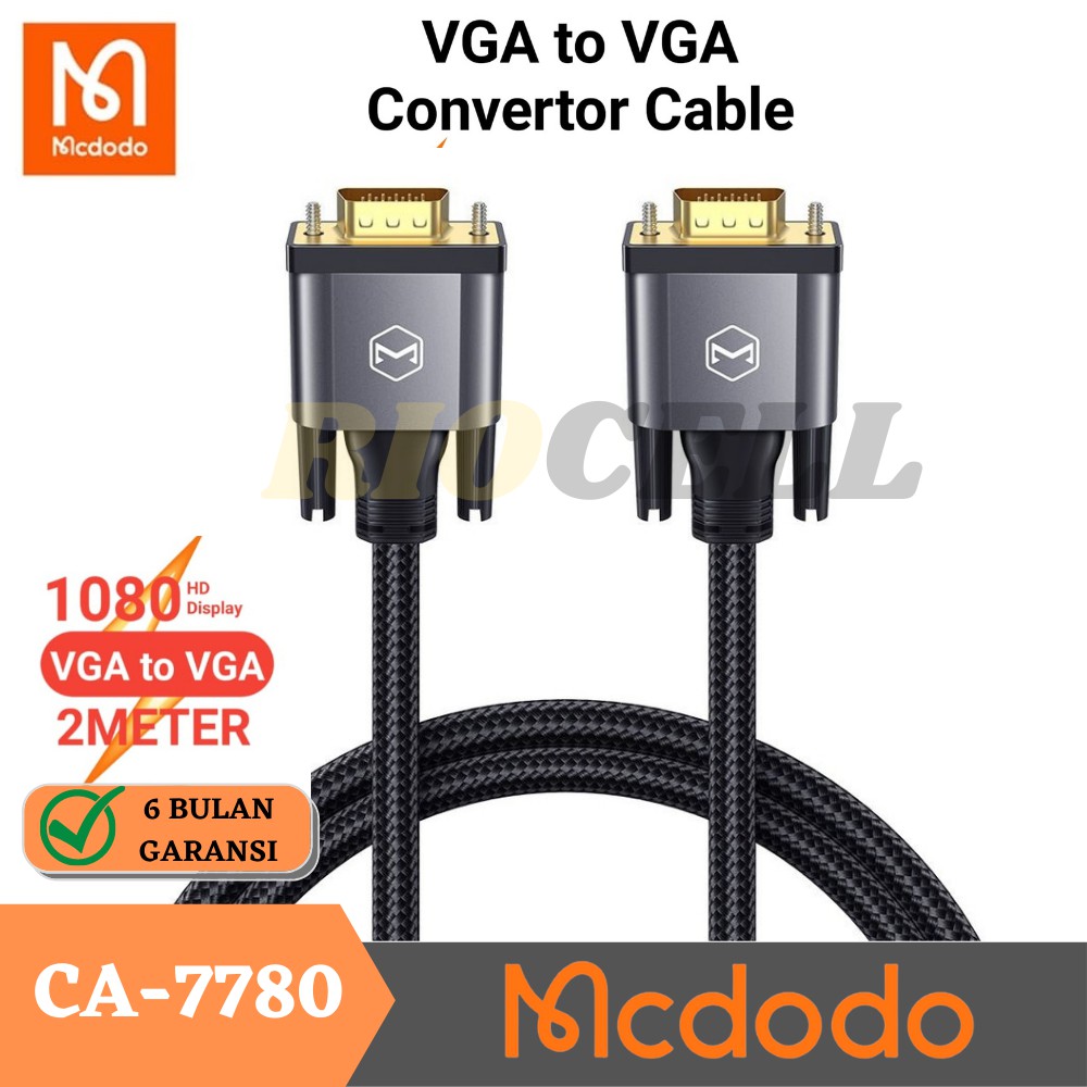 MCDODO Kabel VGA to VGA 2M 1080p HD Display 2Meter Converter Cable