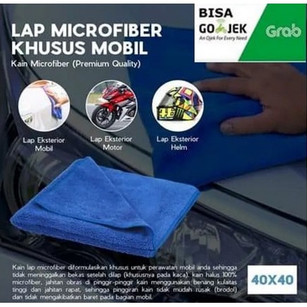 Lap kain microfiber khusus mobil 40x40cm micro fiber handuk towel tebal detailing halus anti lecet 40 cm x 40cm