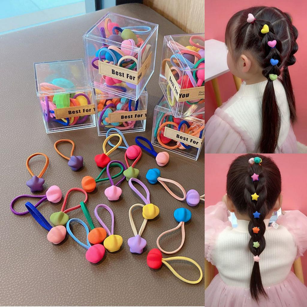 10 Pcs / Set Ikat Rambut Ponytail Simple Nyaman Untuk Anak