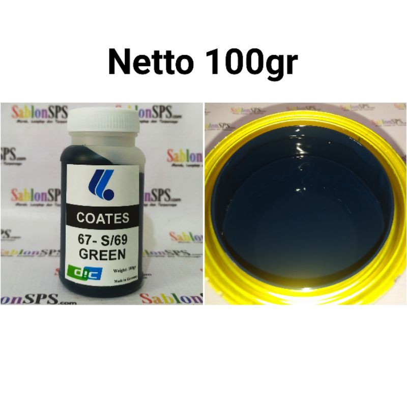 TINTA SABLON GELAS COATES 67 - S/69 HIJAU GREEN 100GR