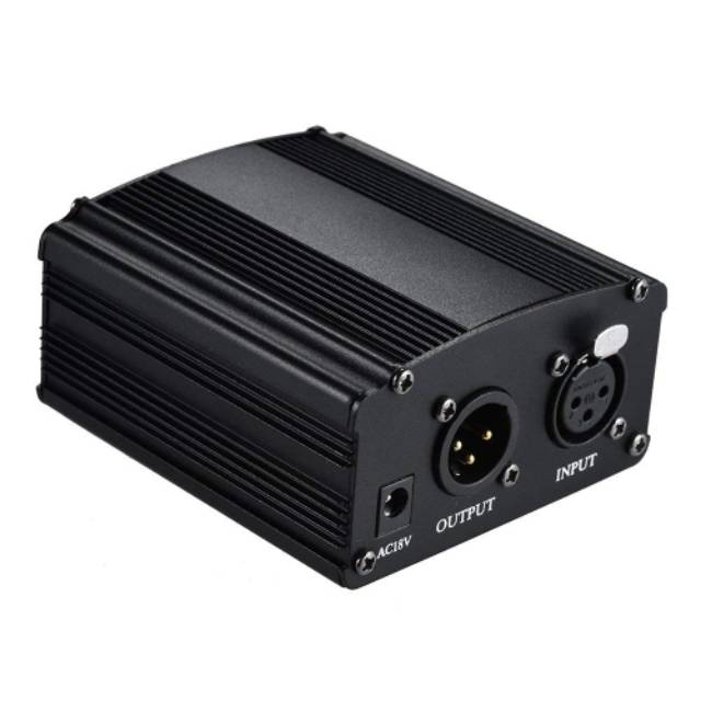 Taffware Phantom Power Microphone 1 Channel 48V Supply for Condenser Microphone - RU-P48V - Black