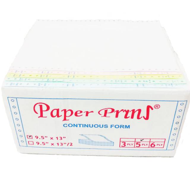 

Continuous Form 9.5 x 13 5ply Full Paper pryns
