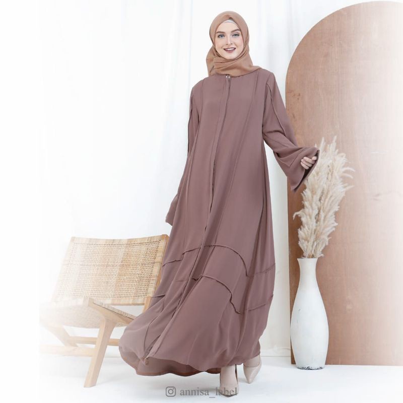GAMIS DRESS AZOA PLEATED ABAYA SOFT LEXUS PAKAIAN MUSLIM BY ANNISALABEL