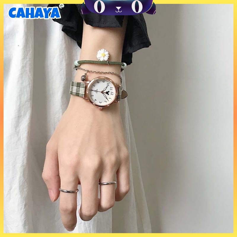 CAHAYA Jam Tangan Quartz Strap PU Analog Casual Gaya Retro Untuk Wanita Watch Korean Fashion Jam1