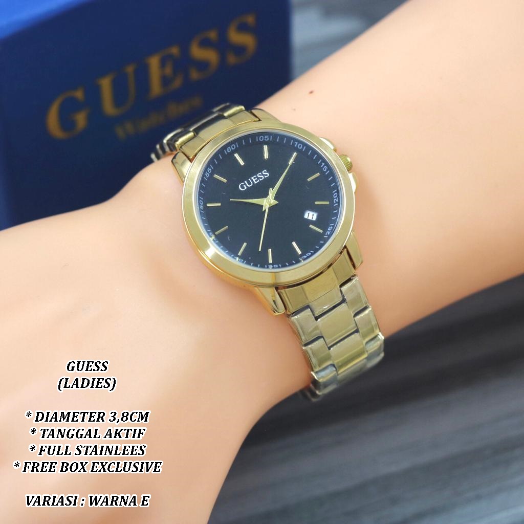 (FREE BOX) JAM TANGAN WANITA FASHION RANTAI BODY BULAT TANGGAL AKTIF