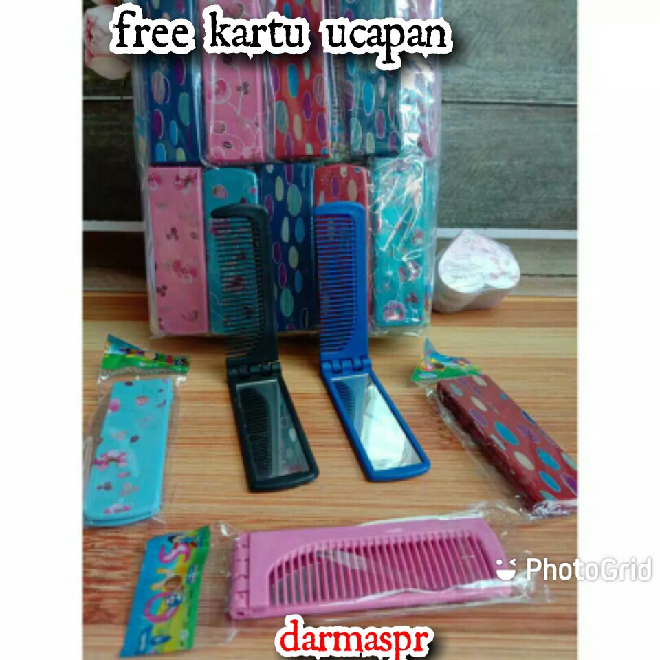 Souvenir Sisir Lipat Kaca Kemasan PLASTIK Hadiah Pernikahan Cermin Murah Sovenir Unik ISI 100 PCS