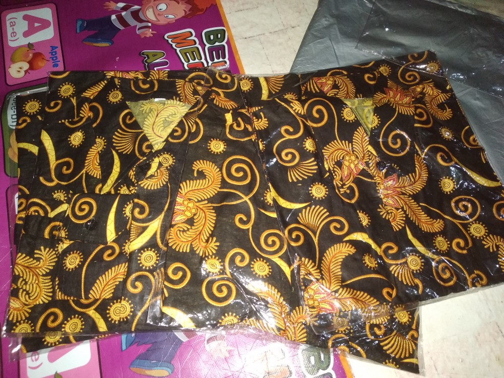 Batik Kalongan Hrb026 Kenongo Kemeja Hem Pendek Padi Pekalongan 42