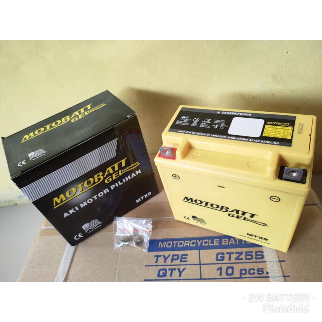 Aki Motor Suzuki Thunder 125, Vespa Excell MTX9 MOTOBATT GEL