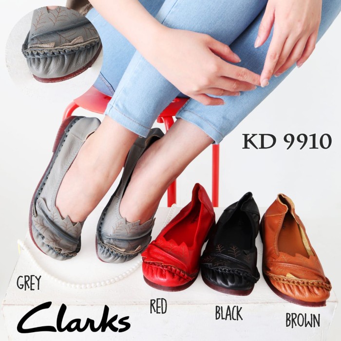 SEPATU WANITA CLARKS ORIGINAL/SEPATU KULIT WANITA/CLARKS KD9910
