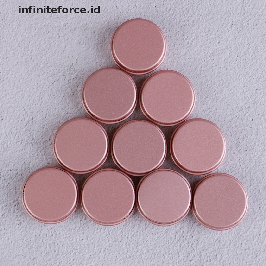 Infiniteforce.id 10pcs / Set Toples Kosong Bahan Aluminum Untuk Krim Wajah / Kosmetik / Makeup