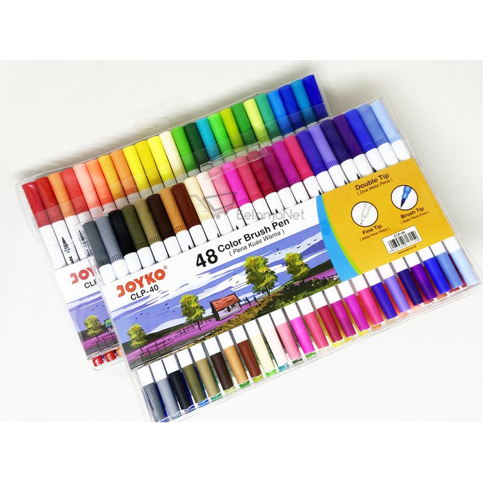 Color Brush Pen Pena Kuas Warna Joyko CLP-40 1 SET = 48 Warna