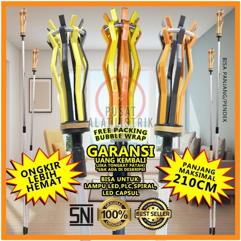 Tongkat lampu stick tongkat pengganti lampu stik lampu alat ganti lampu bohlam tongkat ganti lampu