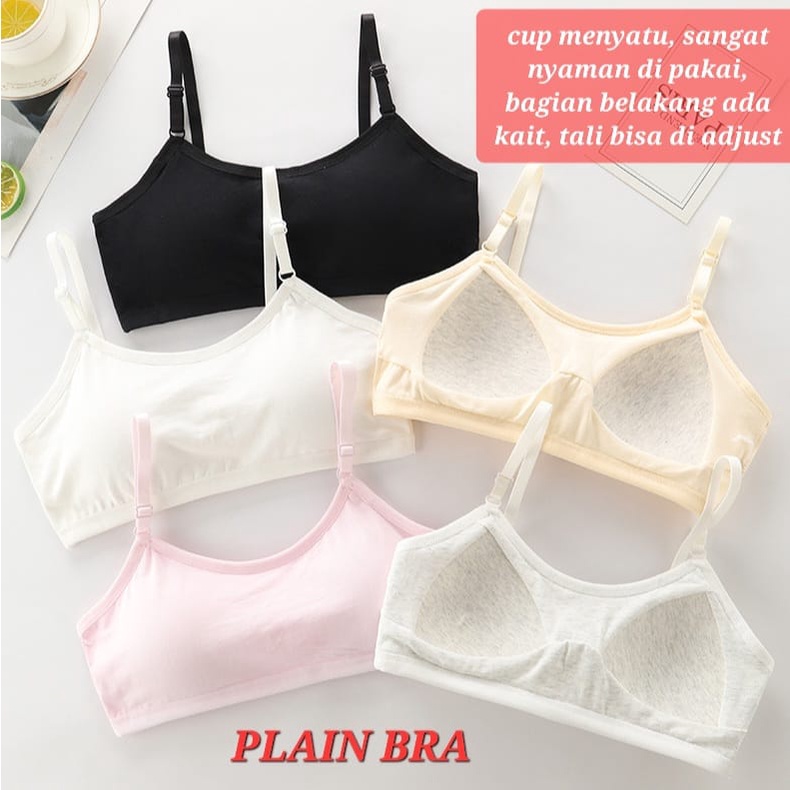 PLAIN BRA PAKAIAN DALAM ANAK SD SMP REMAJA TANPA KAWAT KATUN IMPORT NYAMAN NOT SOREX