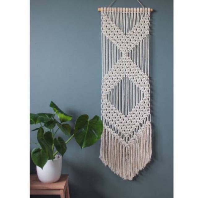 READY STOK) macrame hiasan dinding wajik baru / macrame wall hanging/ Dekorasi rumah