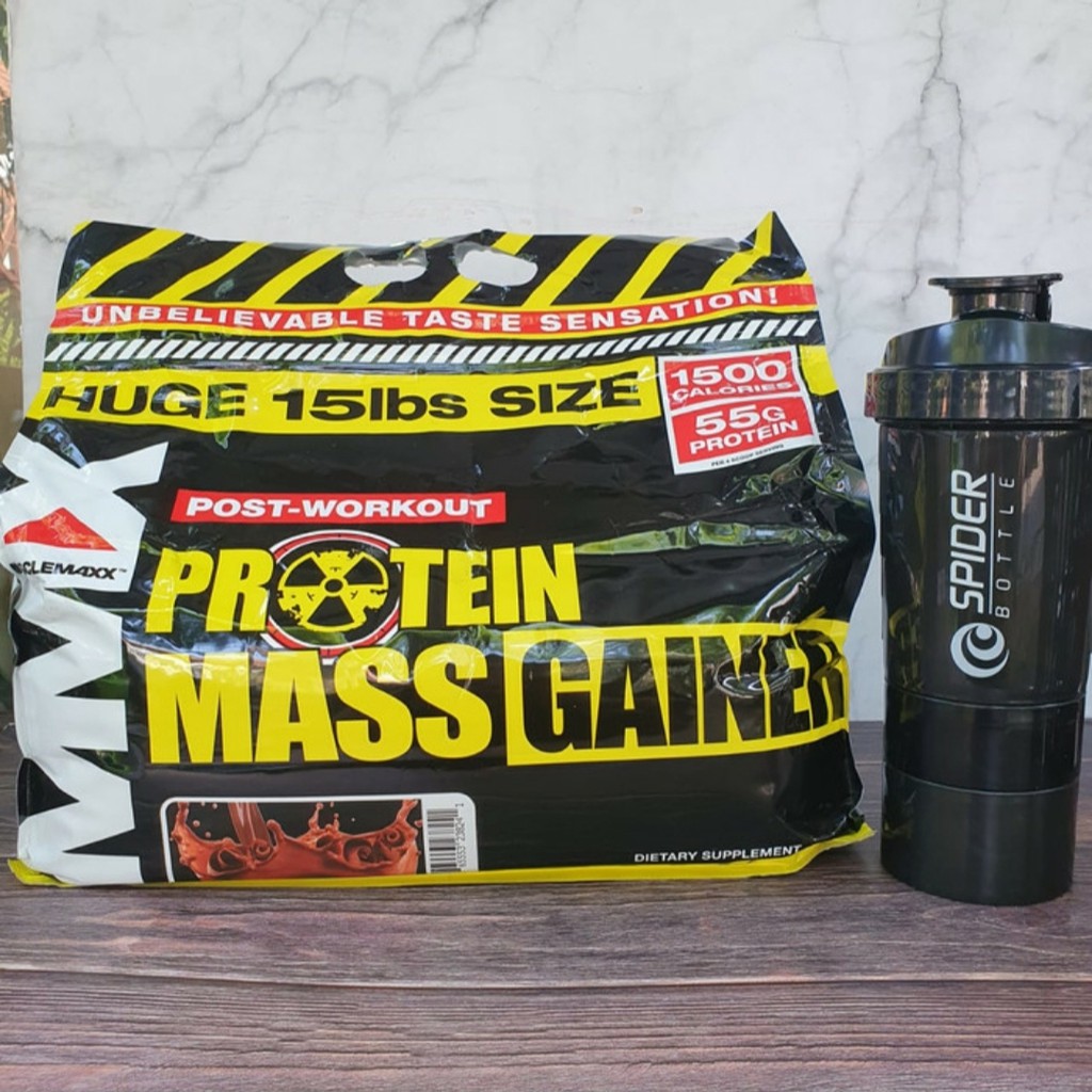MUSCLEMAXX PROTEIN MASS GAINER 15 LBS SUSU FITNESS GAINMASS FOR BULKING ON GYM SURABAYA WEIGHT GAIN