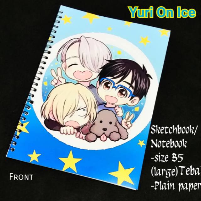 Buku catatan large sketchbook yuri on ice tebal yuri victor anime diary b5 notes memo besar
