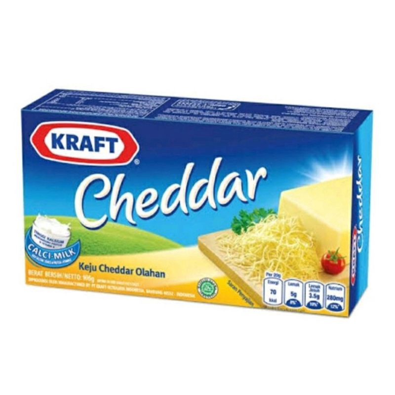 

keju kraft cheddar procesed + vit D 165gram