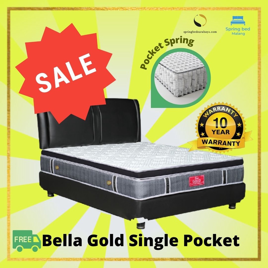Springbed set Bella gold single pocket