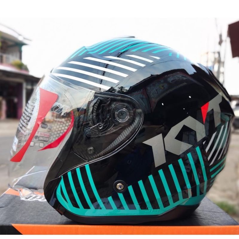 HELM KYT KYOTO MOTIF 4 BLACK GREEN ORIGINAL HELM TOURING KYT KYOTO ORIGINAL MOTIF 4 GREEN TOSCA HELM