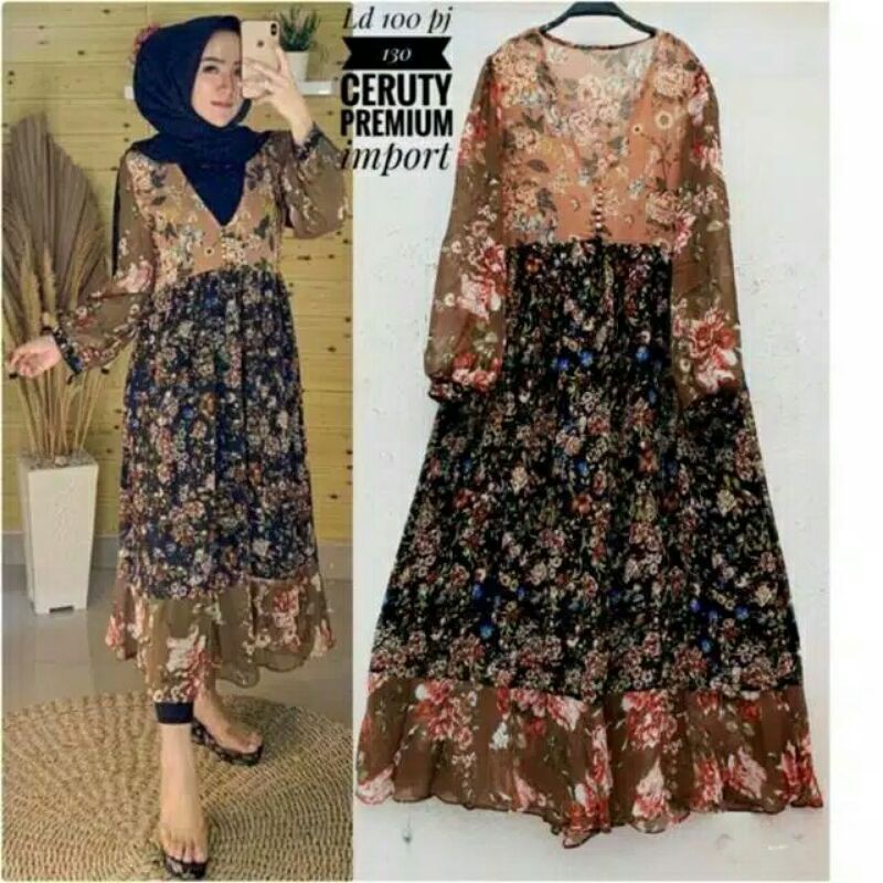 11160 Realpict Maxi dress pesta wanita import Baju pesta cewek maxi dress gaun pesta kondangan cokla