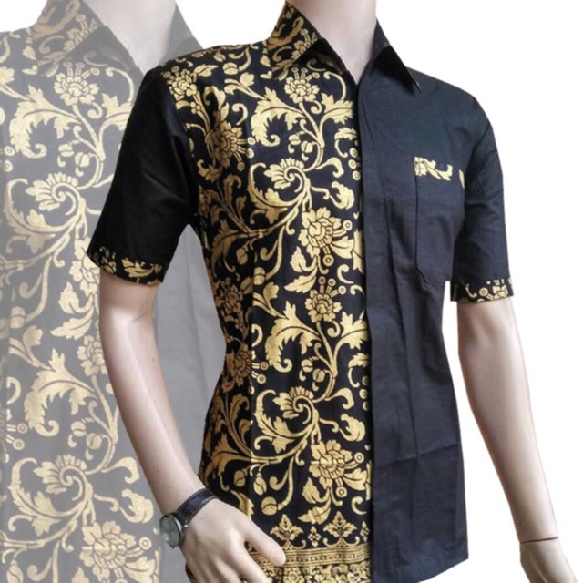 kenongo padi modern kemeja baju batik pria seragam  kantor 