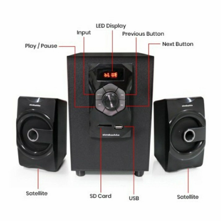 Simbadda Speaker Multimedia Bluetooth Radio USB CST 5000N+ | Remote