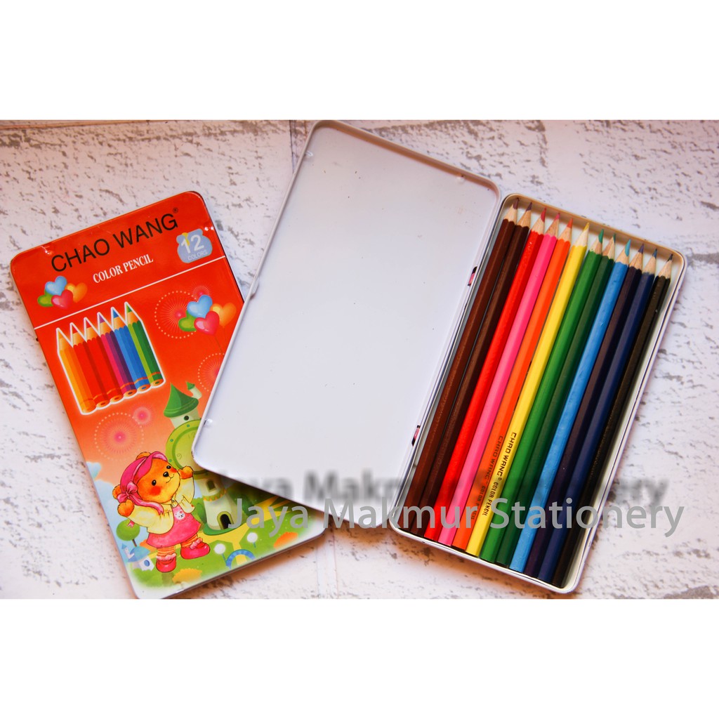 Pensil Warna Kaleng 12 W Chao Wang CP-12TC-UR