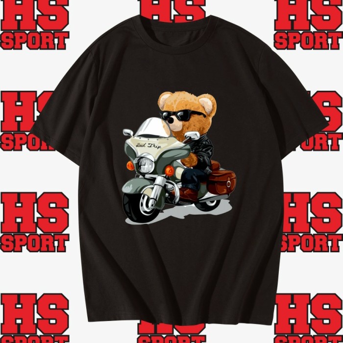 KAOS BEAR - BAJU BERUANG - TSHIRT BEAR - BAJU BEAR NAIK MOTOR GEDE