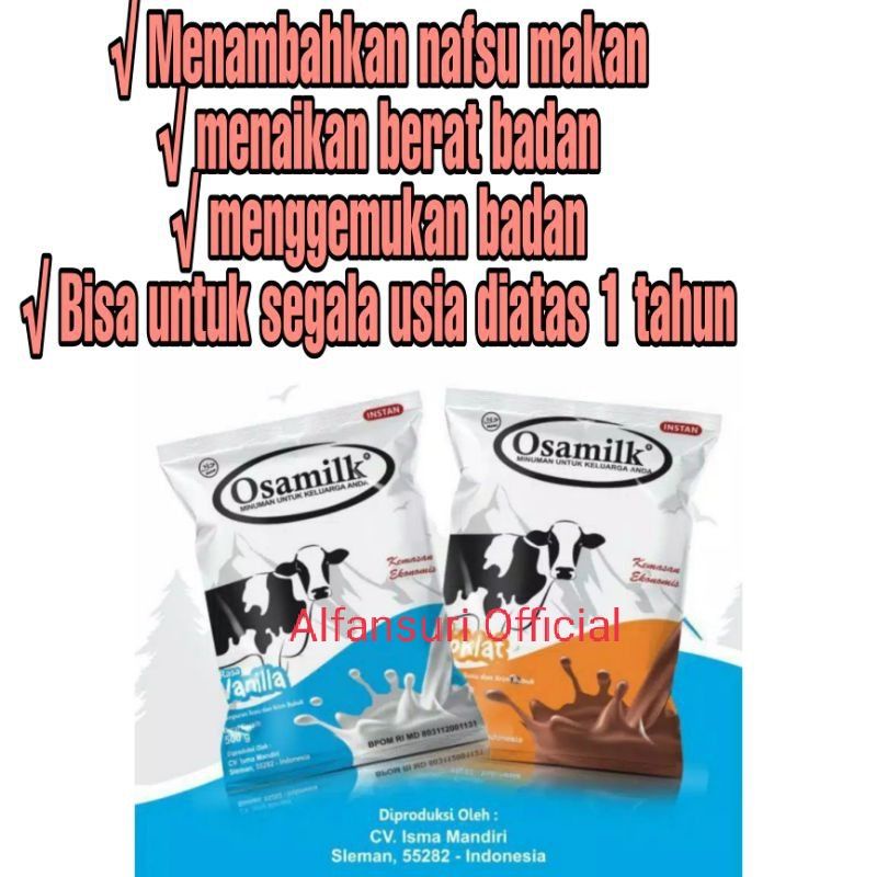 

TERLARIS Susu Osamilk Rasa Coklat Vanila Kemasan 500GRAM